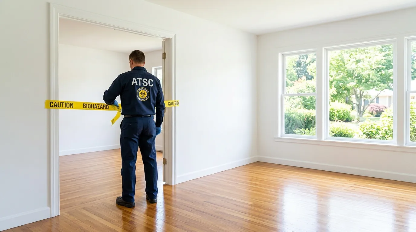 Certified biohazard cleanup crew performing Decomposition Cleanup in Windham